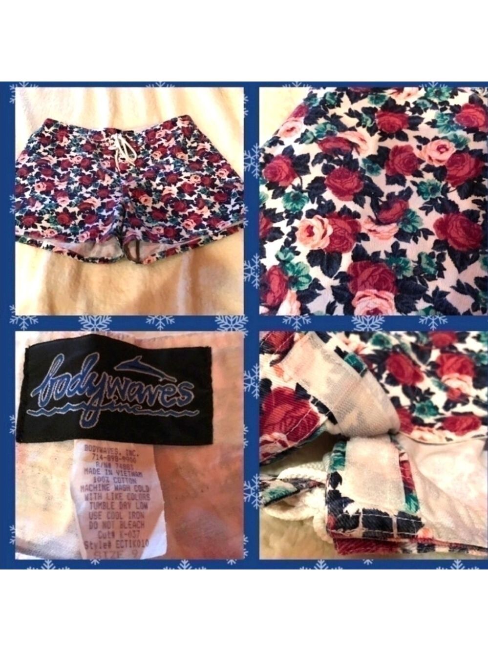 Board Shorts By Bodywaves  Size 9 Jr  Floral Pattern Surf Shorts - Picture 2 of 6